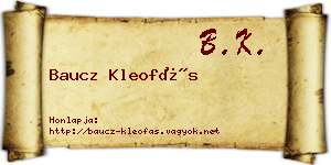 Baucz Kleofás névjegykártya